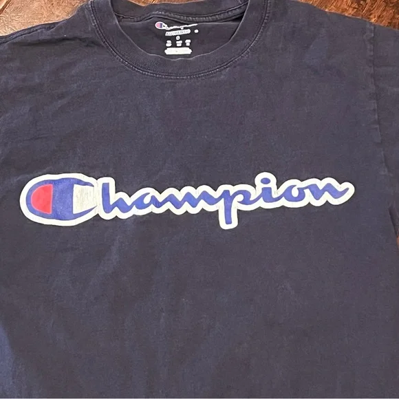 Champion Navy Blue Short Sleeve Tee Size S - Picture 2 of 5